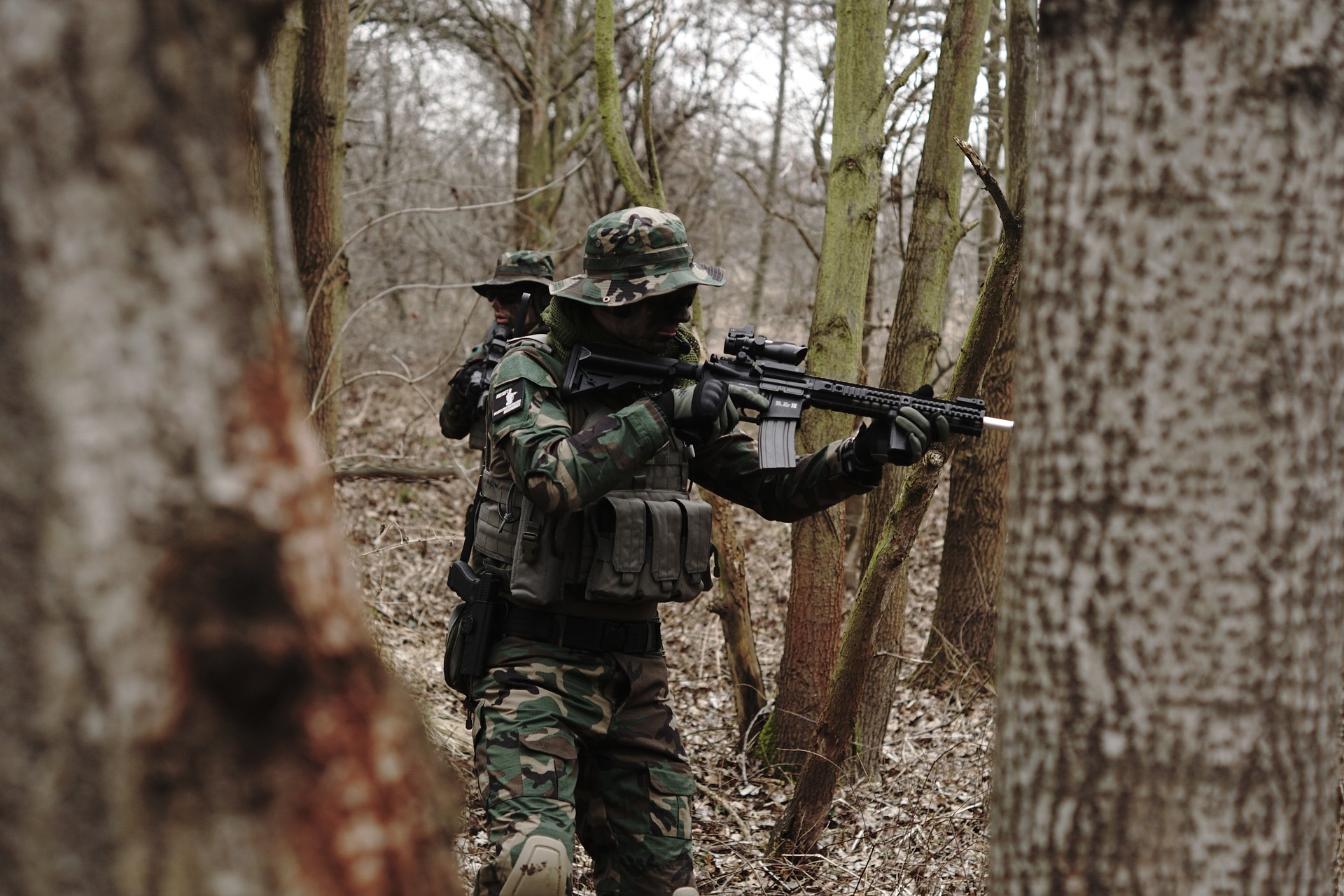 playing airsoft